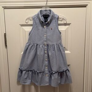 Ralph Lauren Light Blue Button-Down Kids Dress